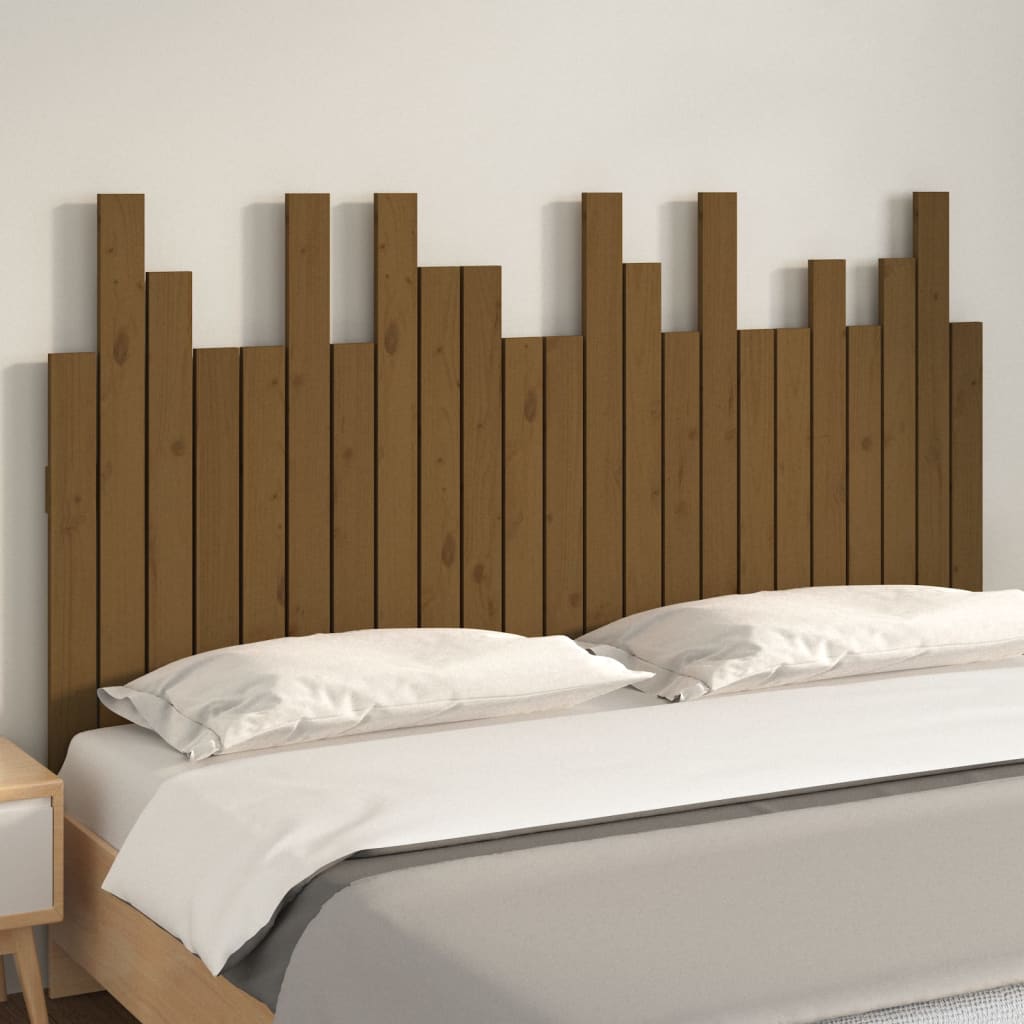 Uzglavlje za krevet boja meda 146,5x3x80 cm masivna borovina