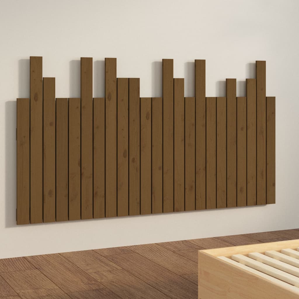 Uzglavlje za krevet boja meda 146,5x3x80 cm masivna borovina