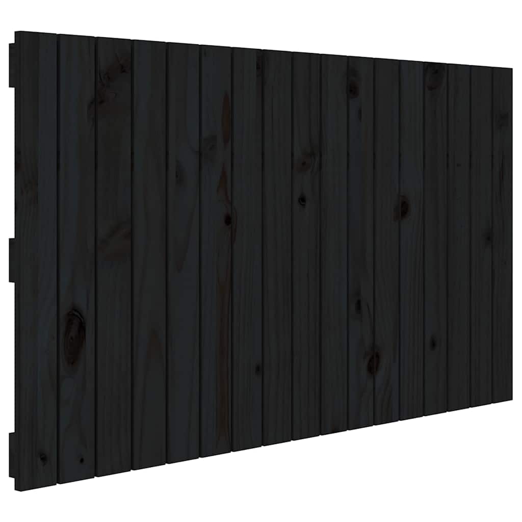 Zidno uzglavlje crni 108 x 3 x 60 cm od masivne borovine