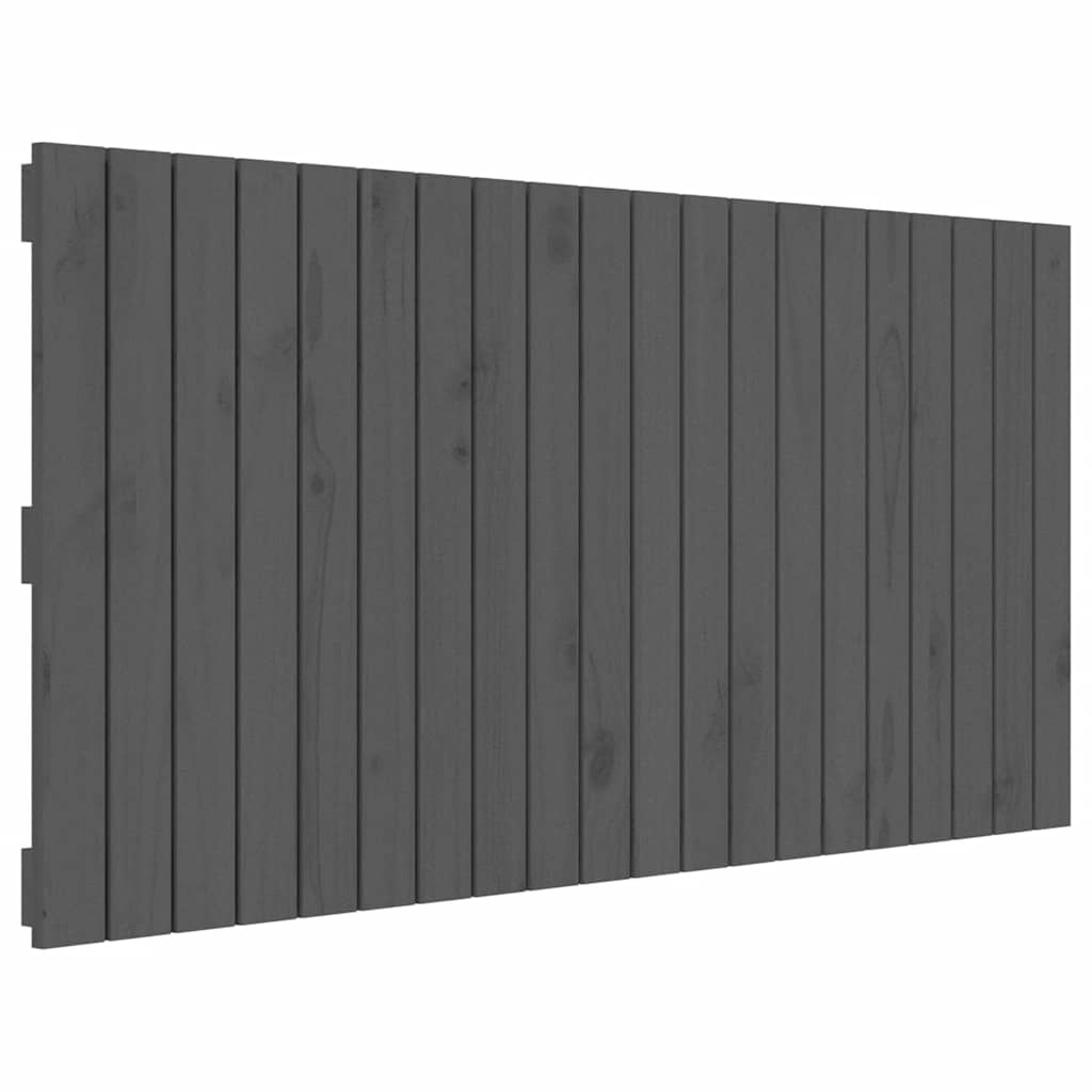 Zidno uzglavlje sivo 127,5x3x60 cm od masivne borovine