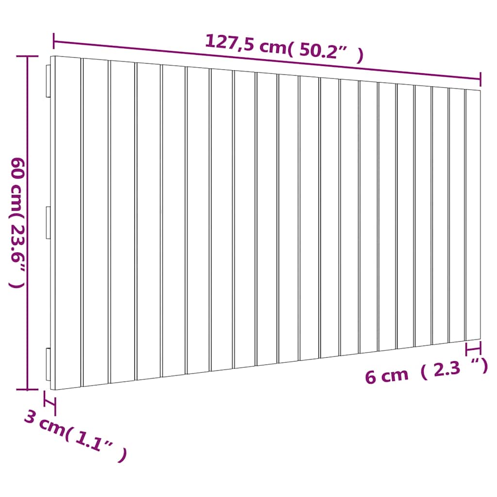 Uzglavlje za krevet boja meda 127,5x3x60 cm masivna borovina