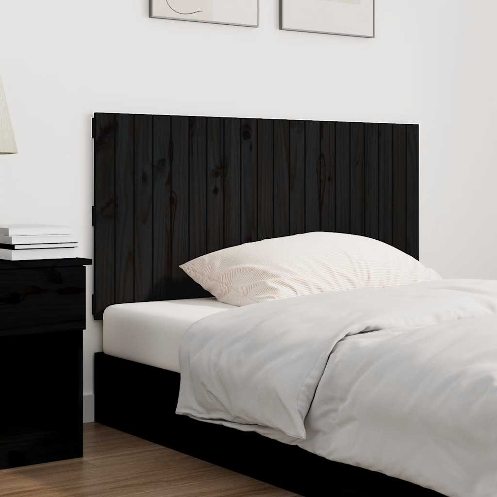 Uzglavlje za krevet Crno 127,5x3x60 cm od masivne borovine