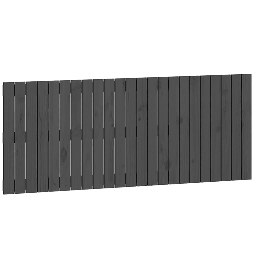 Zidno uzglavlje sivo 147x3x60 cm od masivne borovine