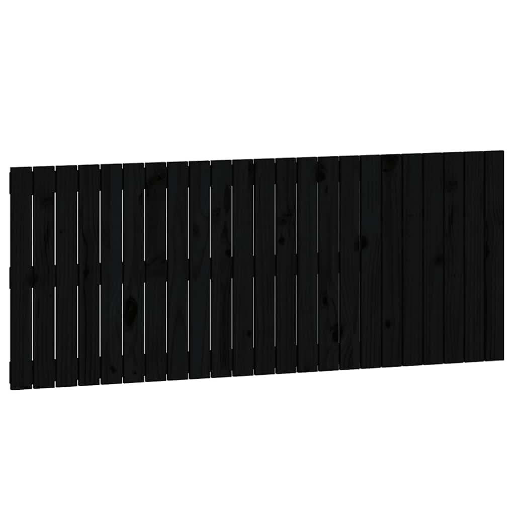 Zidno uzglavlje crni 147x3x60 cm od masivne borovine