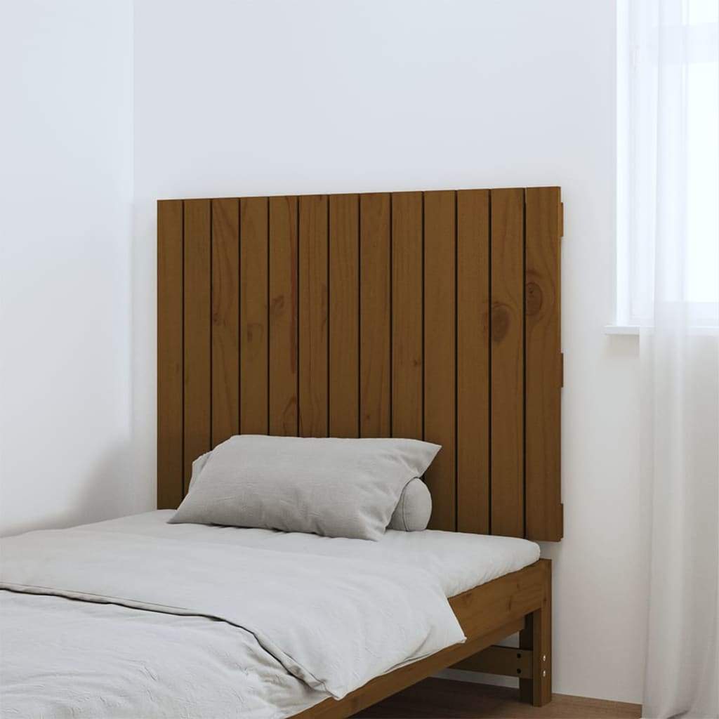 Uzglavlje za krevet boja meda 82,5x3x60 cm masivna borovina