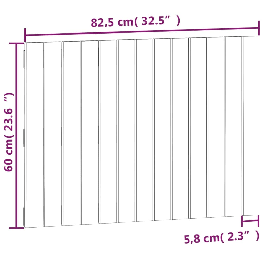 Uzglavlje za krevet boja meda 82,5x3x60 cm masivna borovina