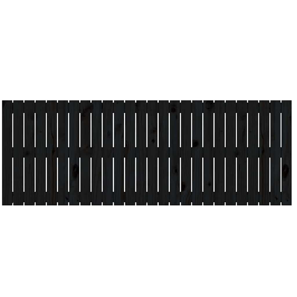 Zidno uzglavlje crni 166x3x60 cm od masivne borovine