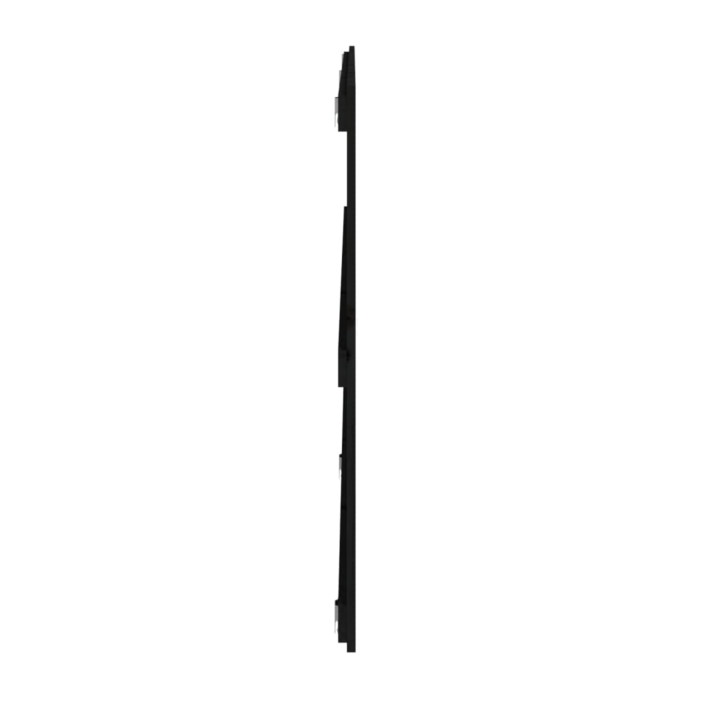 Zidno uzglavlje crni 204x3x90 cm od masivne borovine