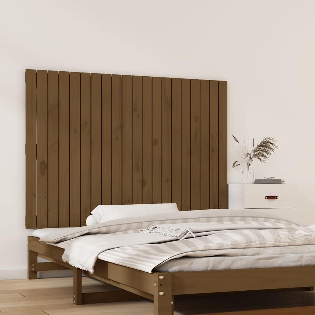 Uzglavlje za krevet boja meda 127,5x3x90 cm masivna borovina