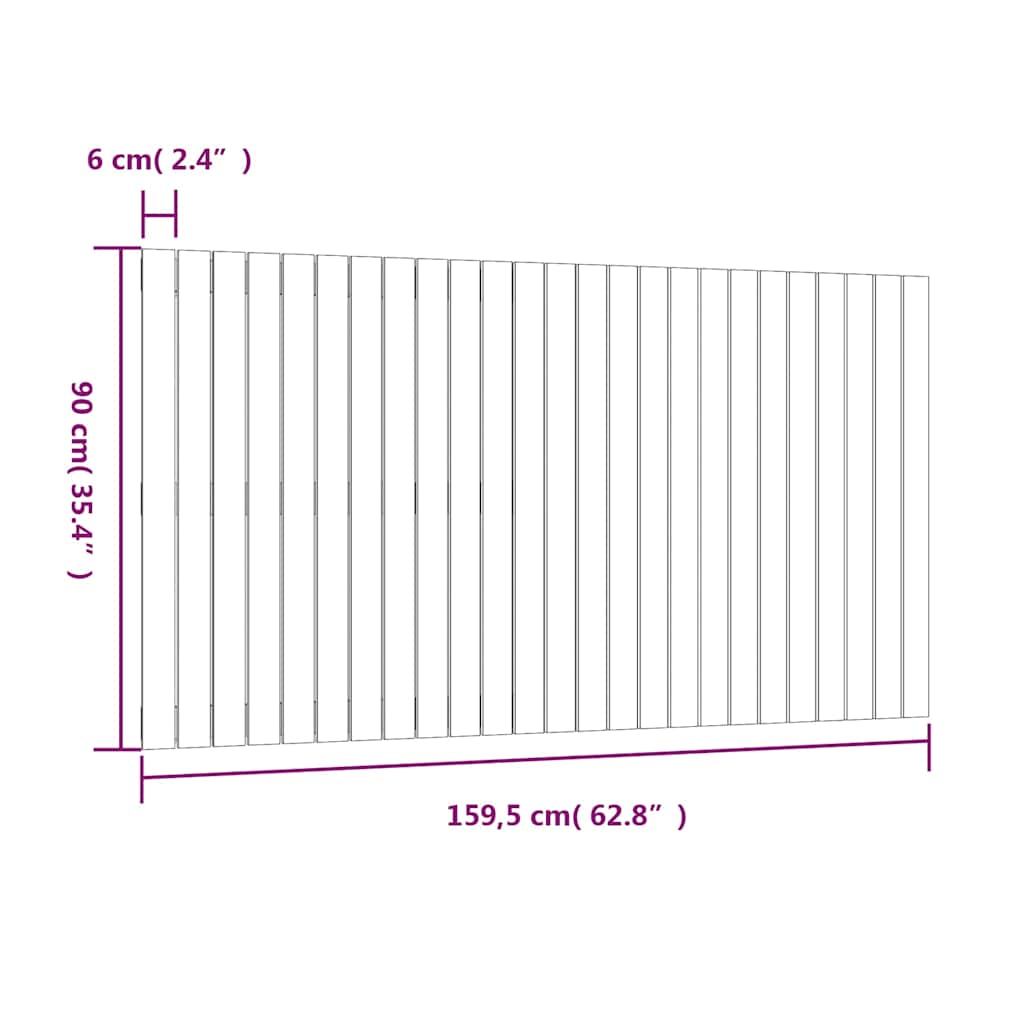 Uzglavlje za krevet boja meda 159,5x3x90 cm masivna borovina
