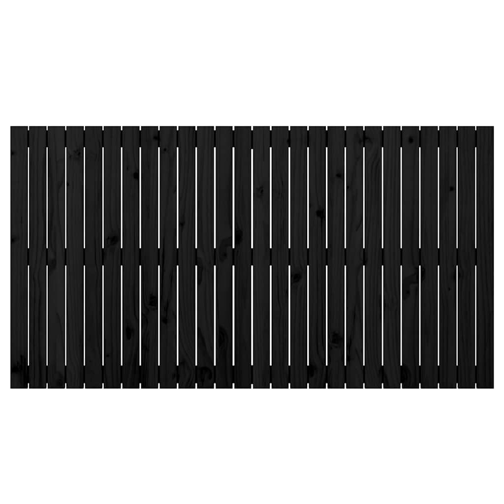 Zidno uzglavlje crni 166x3x90 cm od masivne borovine