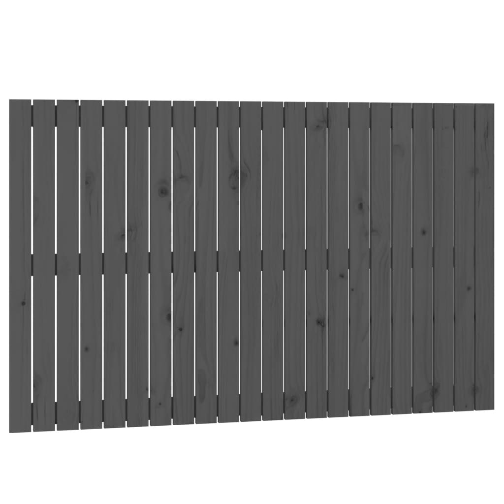 Zidno uzglavlje sivo 140x3x90 cm od masivne borovine