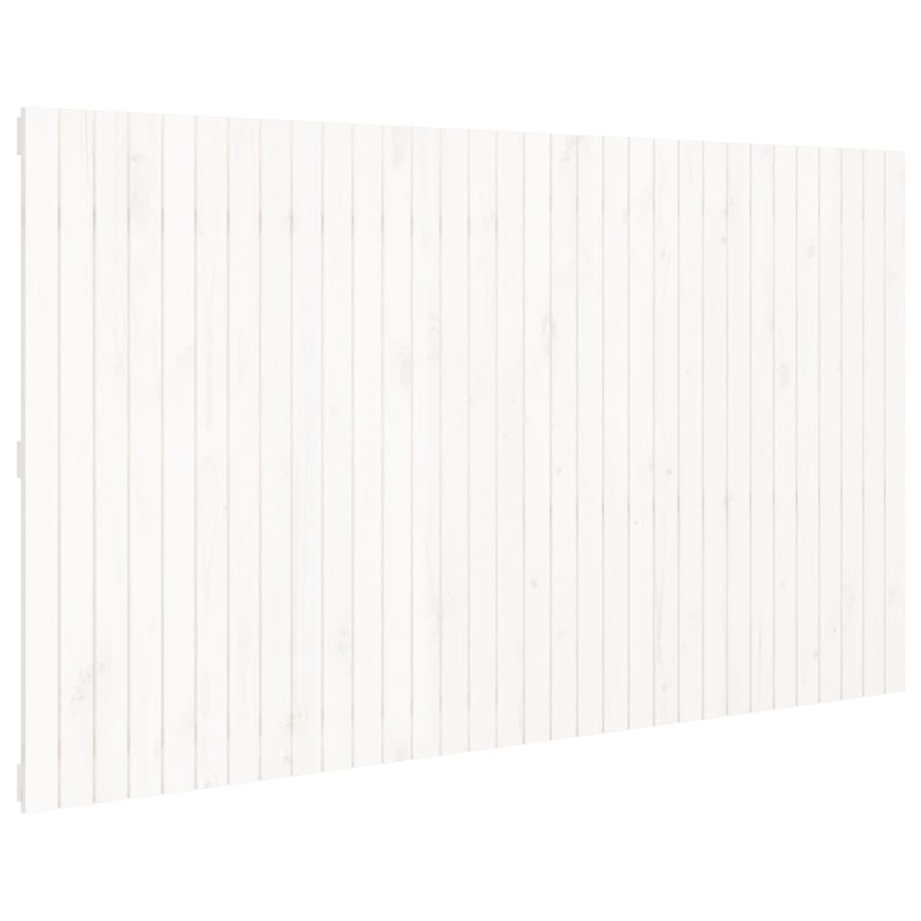 Zidno uzglavlje bijelo 204x3x110 cm od masivne borovine