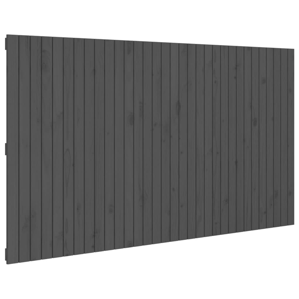 Zidno uzglavlje sivo 204x3x110 cm od masivne borovine