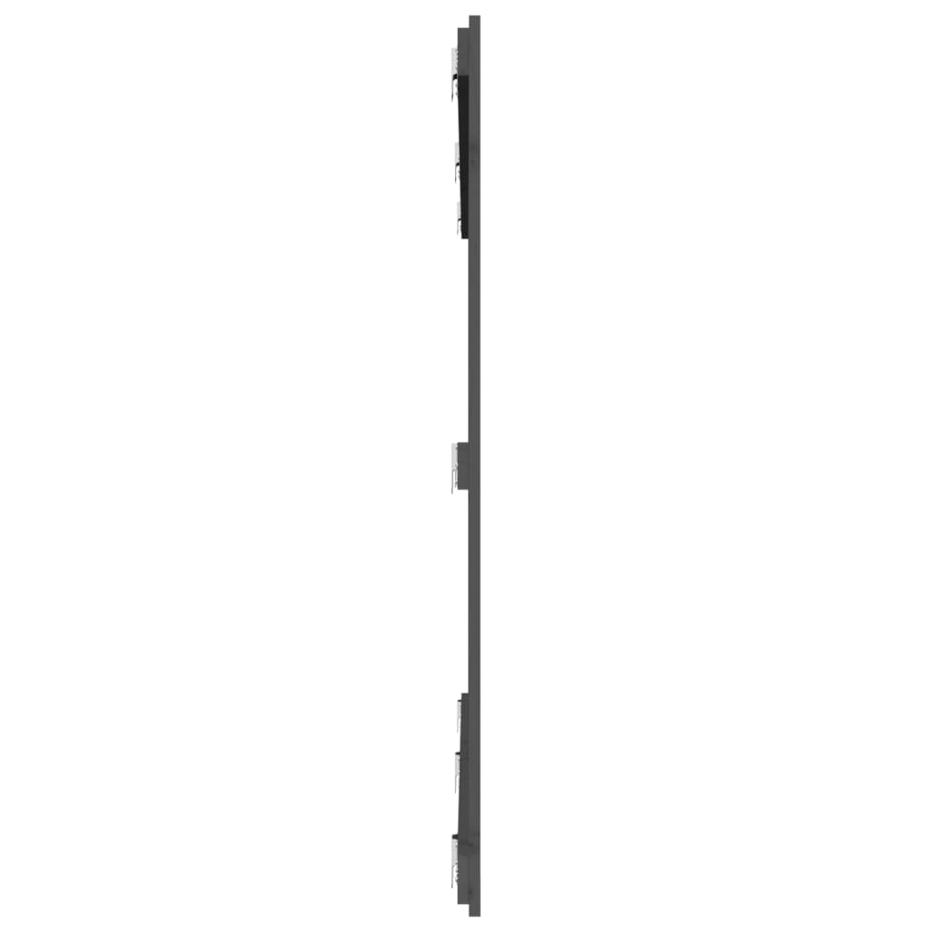 Zidno uzglavlje sivo 204x3x110 cm od masivne borovine