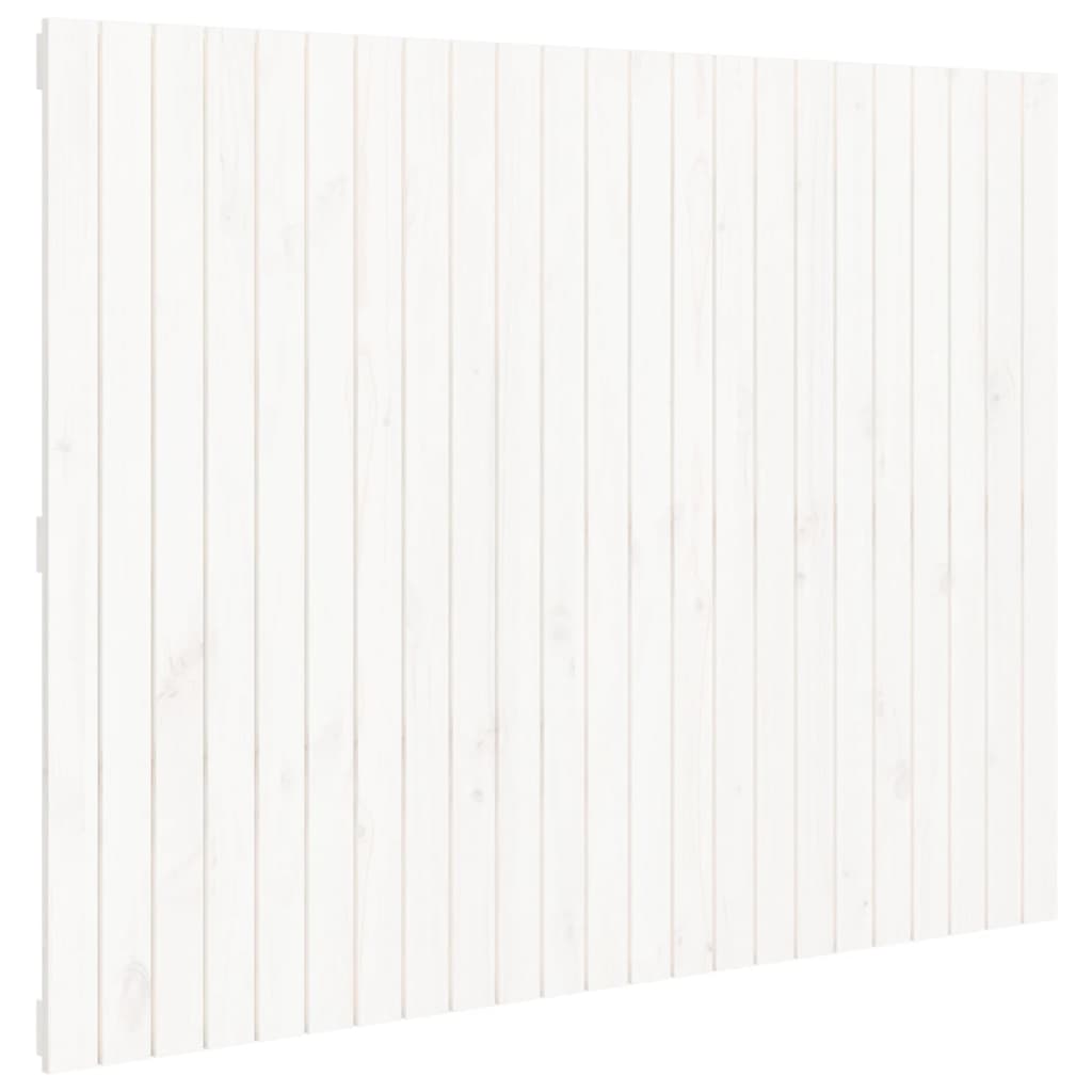 Zidno uzglavlje bijelo 146,5x3x110 cm od masivne borovine