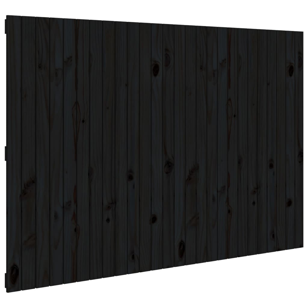 Zidno uzglavlje crni 166x3x110 cm od masivne borovine