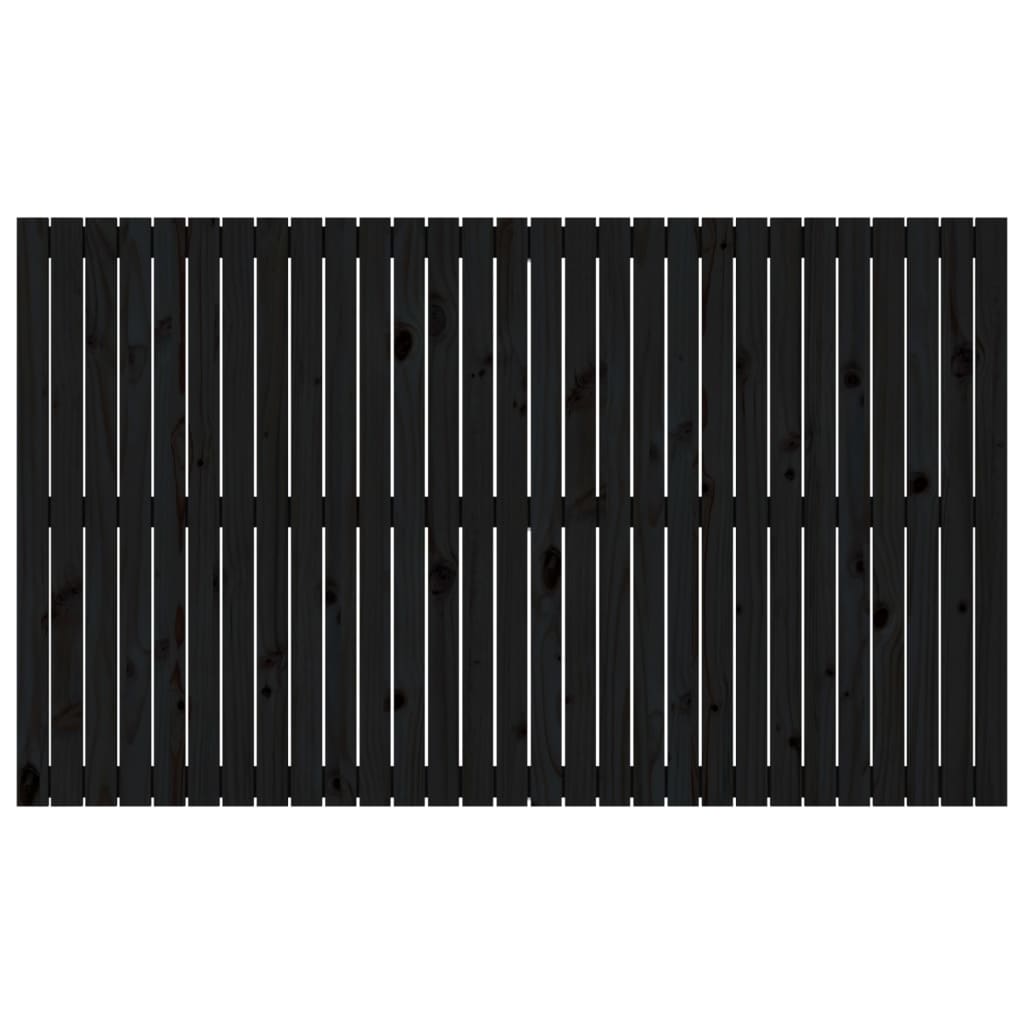 Zidno uzglavlje crni 185x3x110 cm od masivne borovine