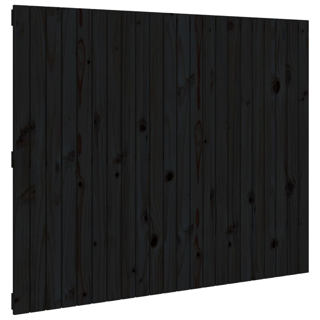 Zidno uzglavlje crni 140x3x110 cm od masivne borovine