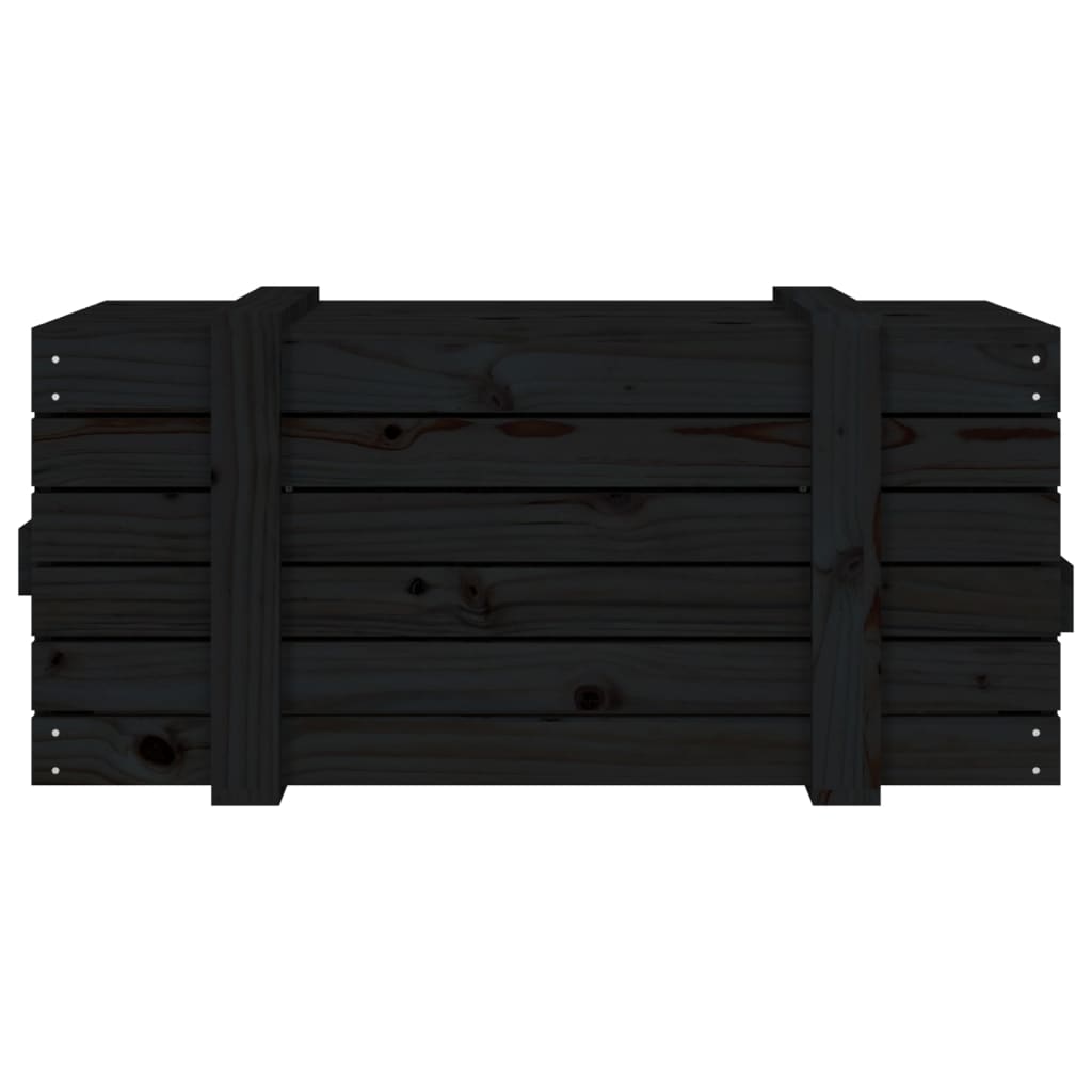 Kutija za pohranu crna 91x40,5x42 cm od masivne borovine