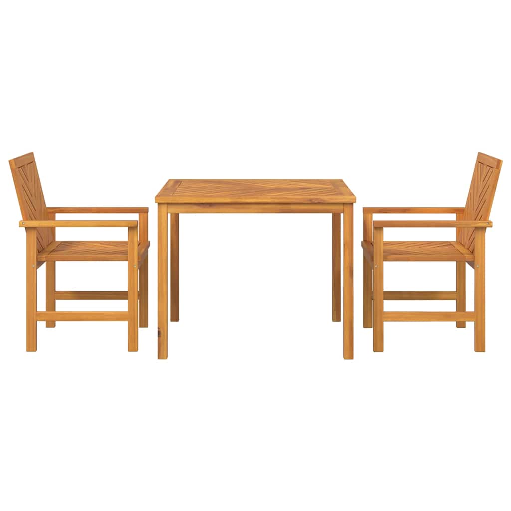 Vrtni set za objed 3 pcs Smeđa Čvrsto drvo akacije