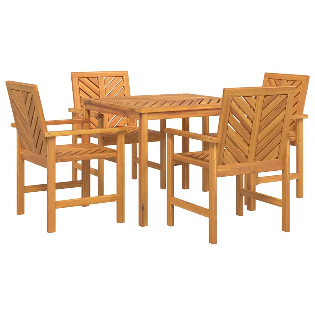 Vrtni set za objed 5 pcs Smeđa Čvrsto drvo akacije
