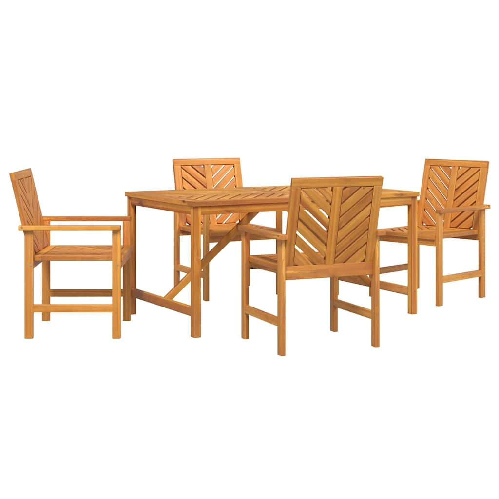 Vrtni set za objed 5 pcs Smeđa Čvrsto drvo akacije