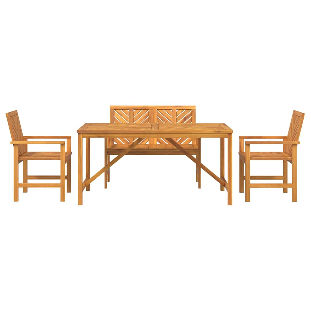 Vrtni set za objed 4 pcs Smeđa Čvrsto drvo akacije