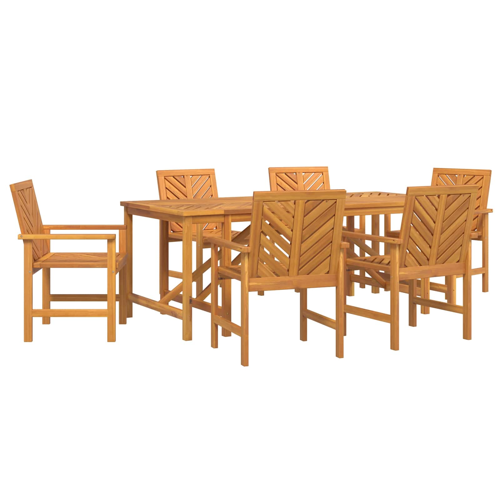 Vrtni set za objed 7 pcs Smeđa Čvrsto drvo akacije