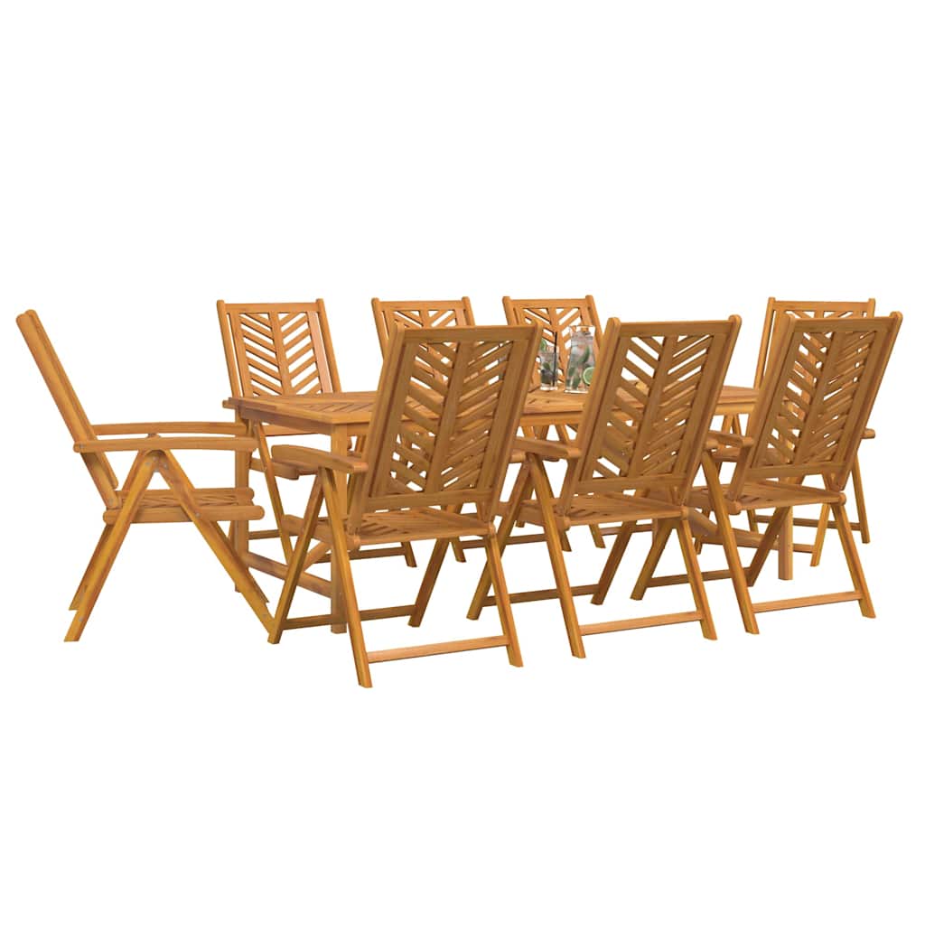 Vrtni set za objed 9 pcs Smeđa Čvrsto drvo akacije