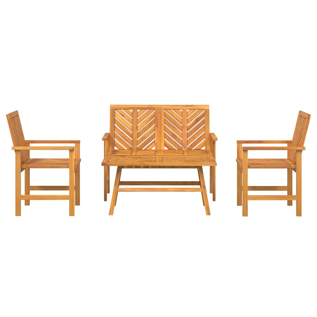Set lounge namještaja za vrt 4 pcs Smeđa Čvrsto drvo akacije