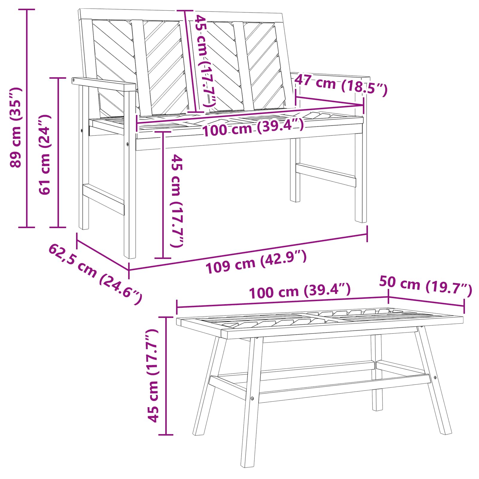 Set lounge namještaja za vrt 4 pcs Smeđa Čvrsto drvo akacije
