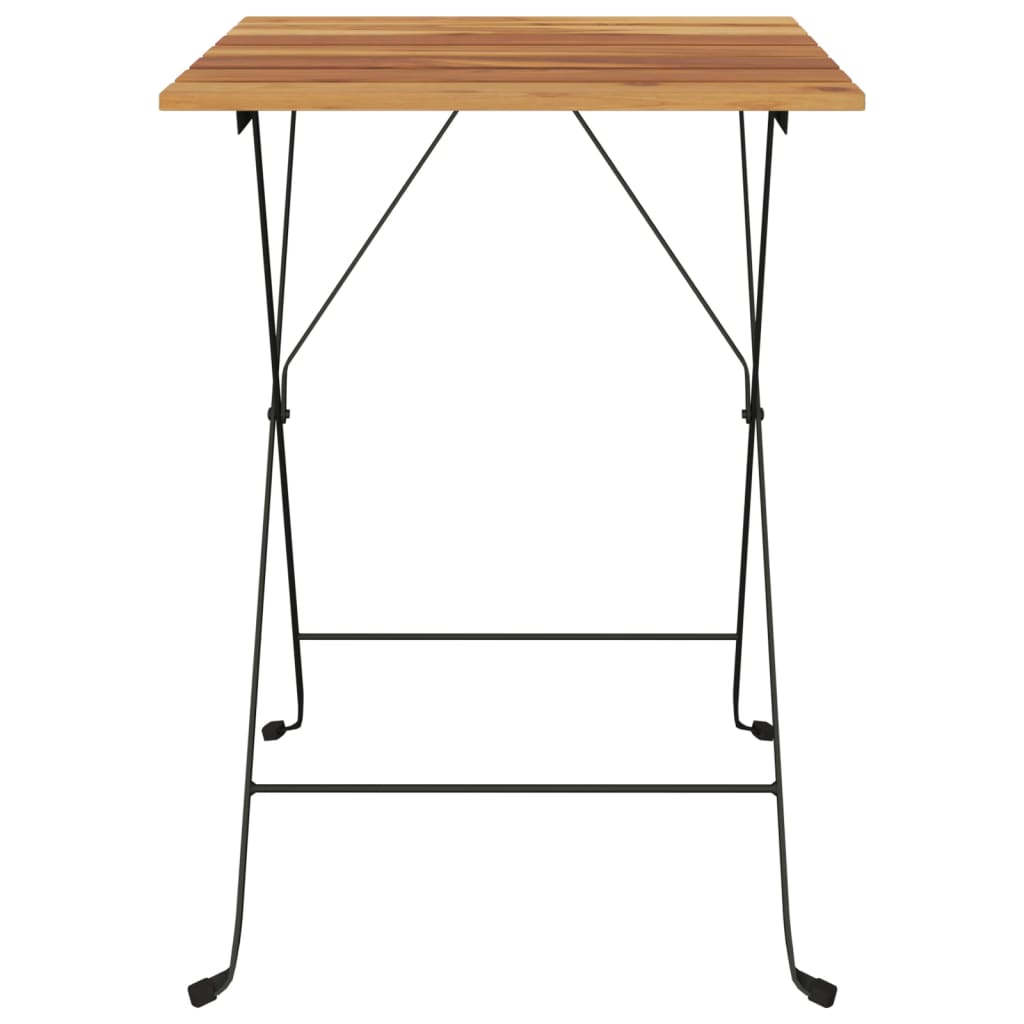 Sklopivi bistro stol 55 x 54 x 71 cm masivna tikovina i čelik