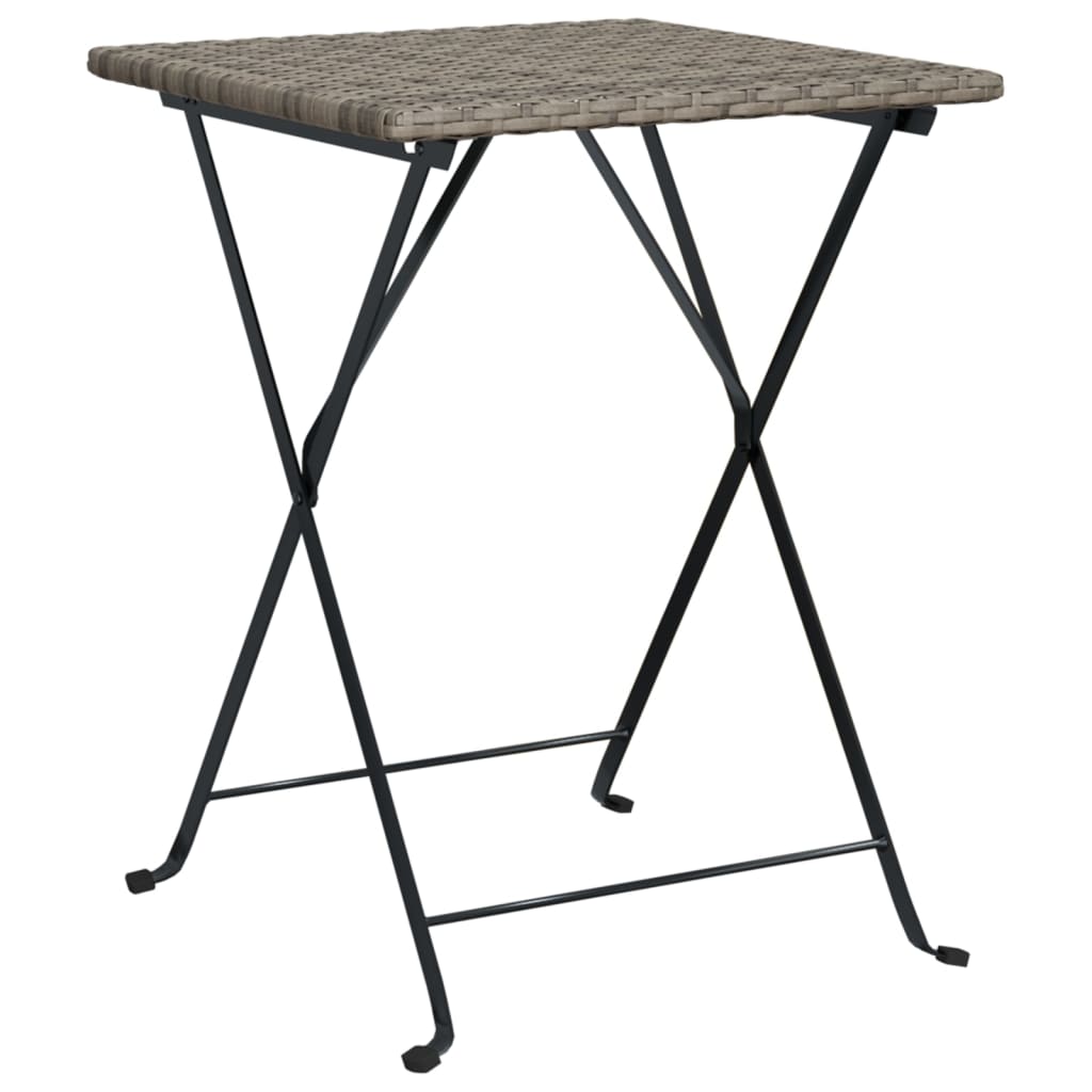 Sklopivi bistro stol sivi 55 x 54 x 71 cm od poliratana