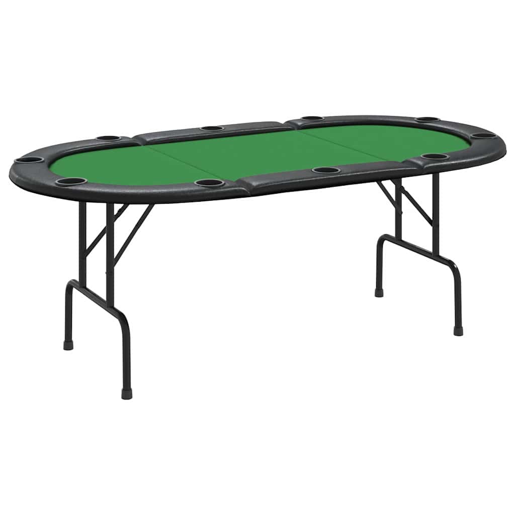 Sklopivi stol za poker za 10 igrača zeleni 207 x 106 x 76 cm