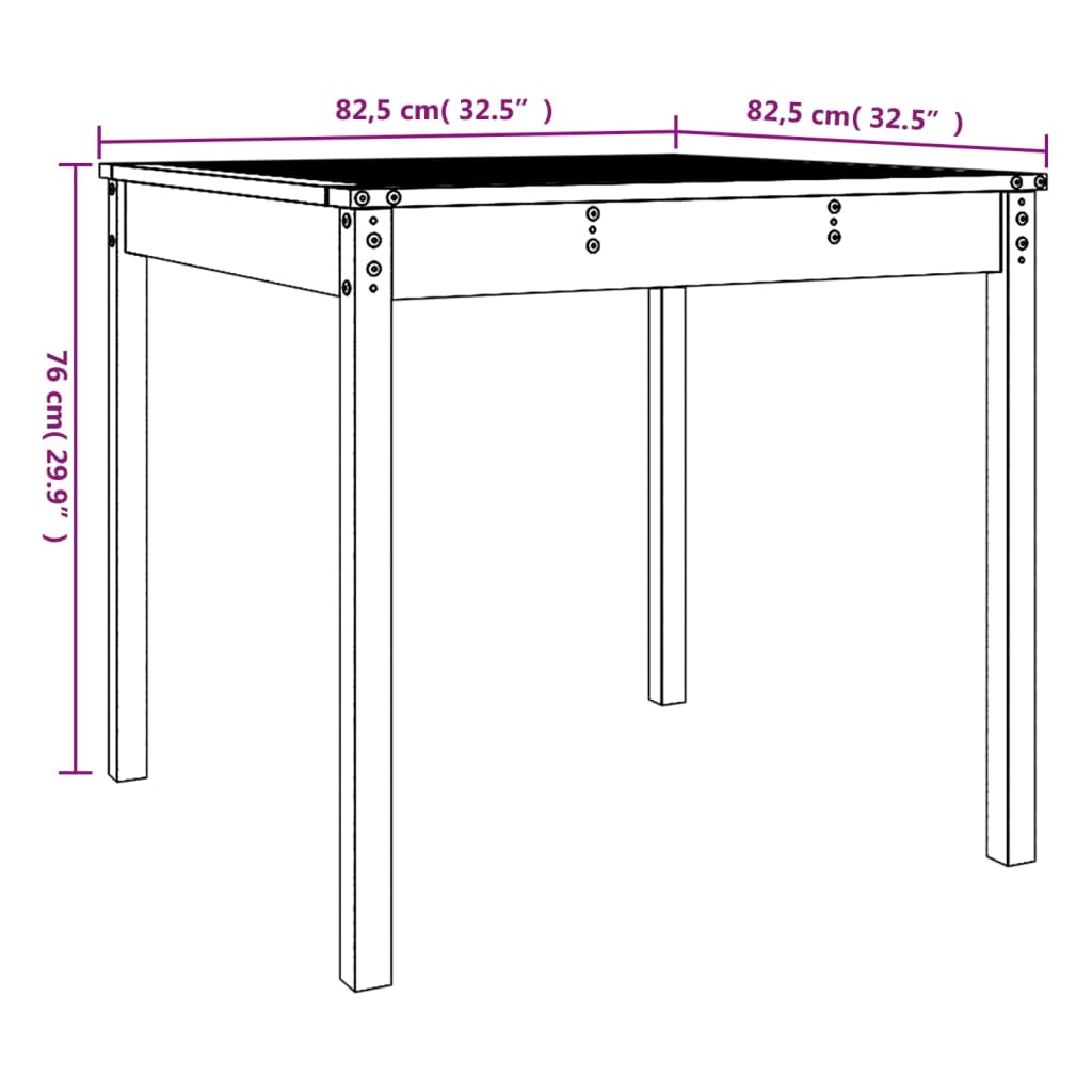 Vrtni stol sivi 82,5 x 82,5 x 76 cm od masivne borovine