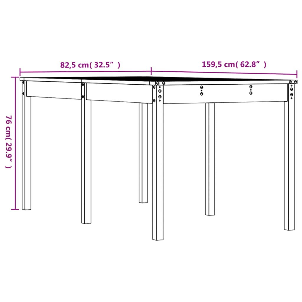 Vrtni stol sivi 159,5 x 82,5 x 76 cm od masivne borovine