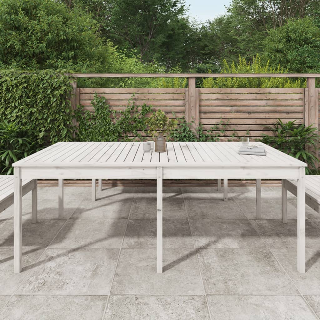 Vrtni stol bijeli 203,5x100x76 cm od masivne borovine