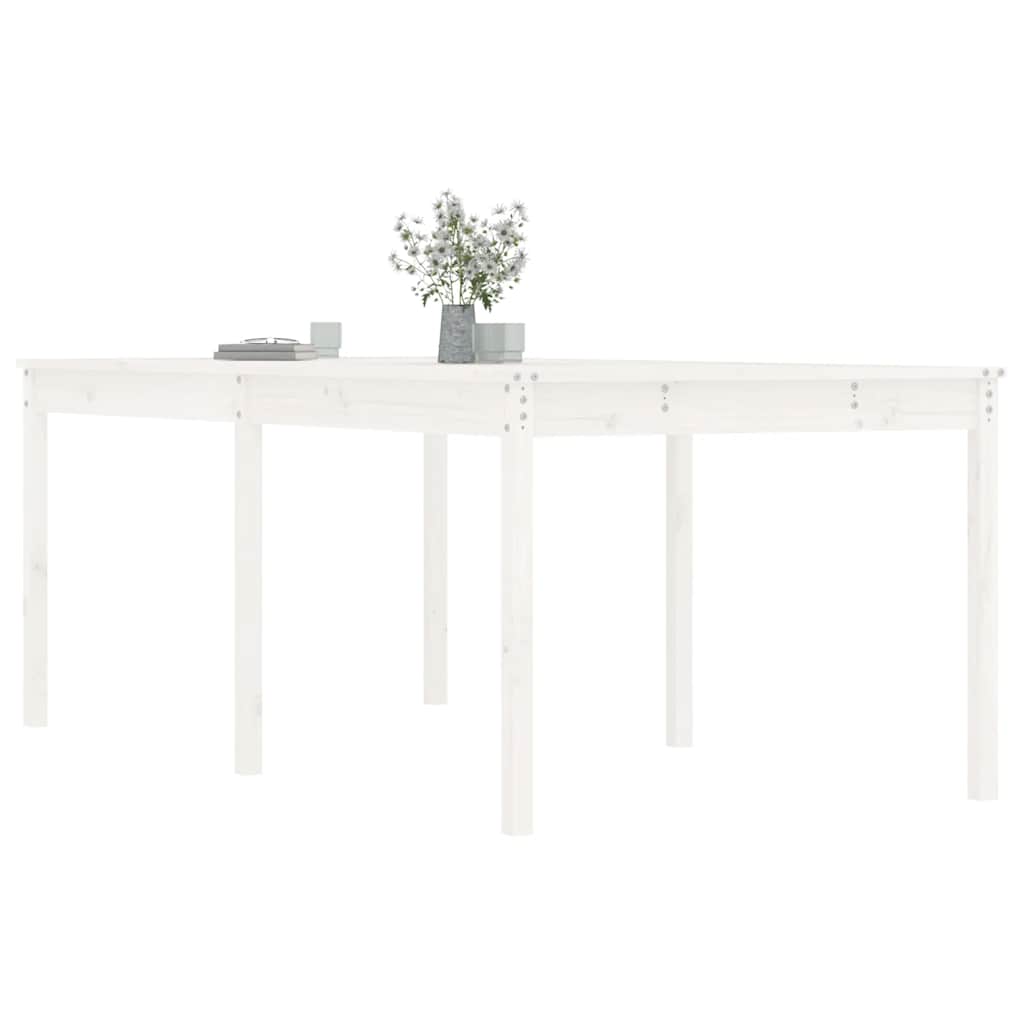 Vrtni stol bijeli 203,5x100x76 cm od masivne borovine