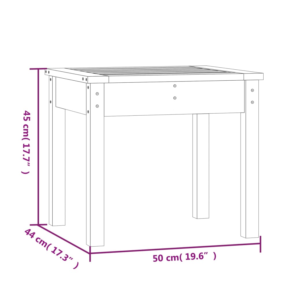 Vrtna klupa bijela 50x44x45 cm od masivne borovine
