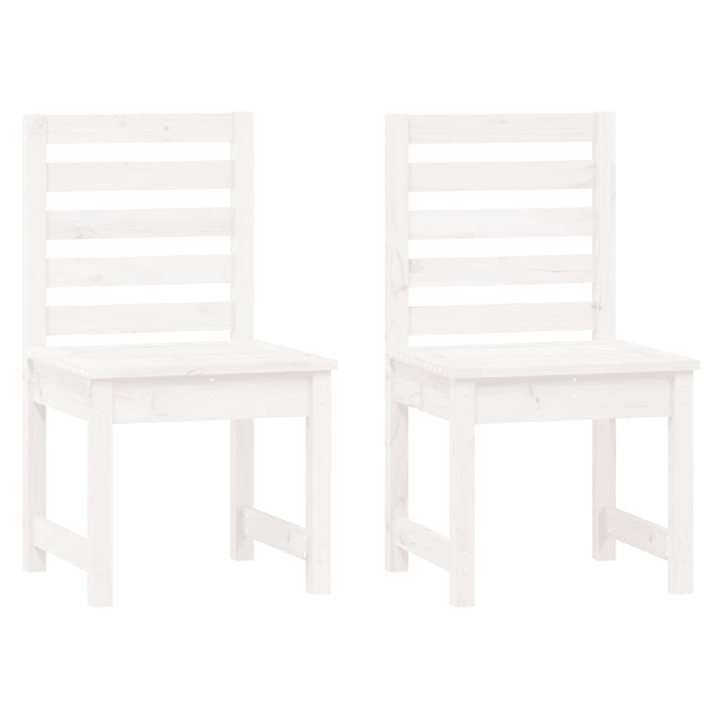 Vrtne stolice 2 kom bijele 50x48x91,5 cm masivna borovina