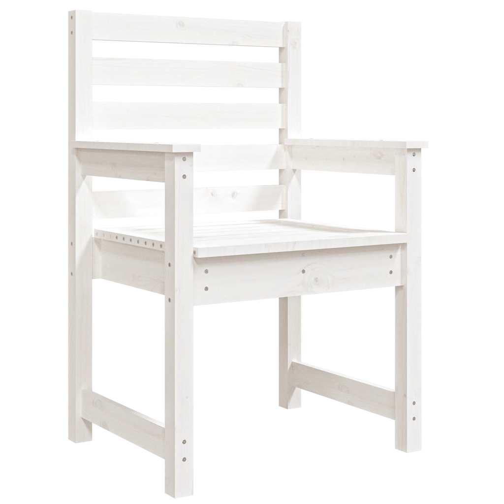 Vrtne stolice 2 kom bijele 60x48x91 cm masivna borovina