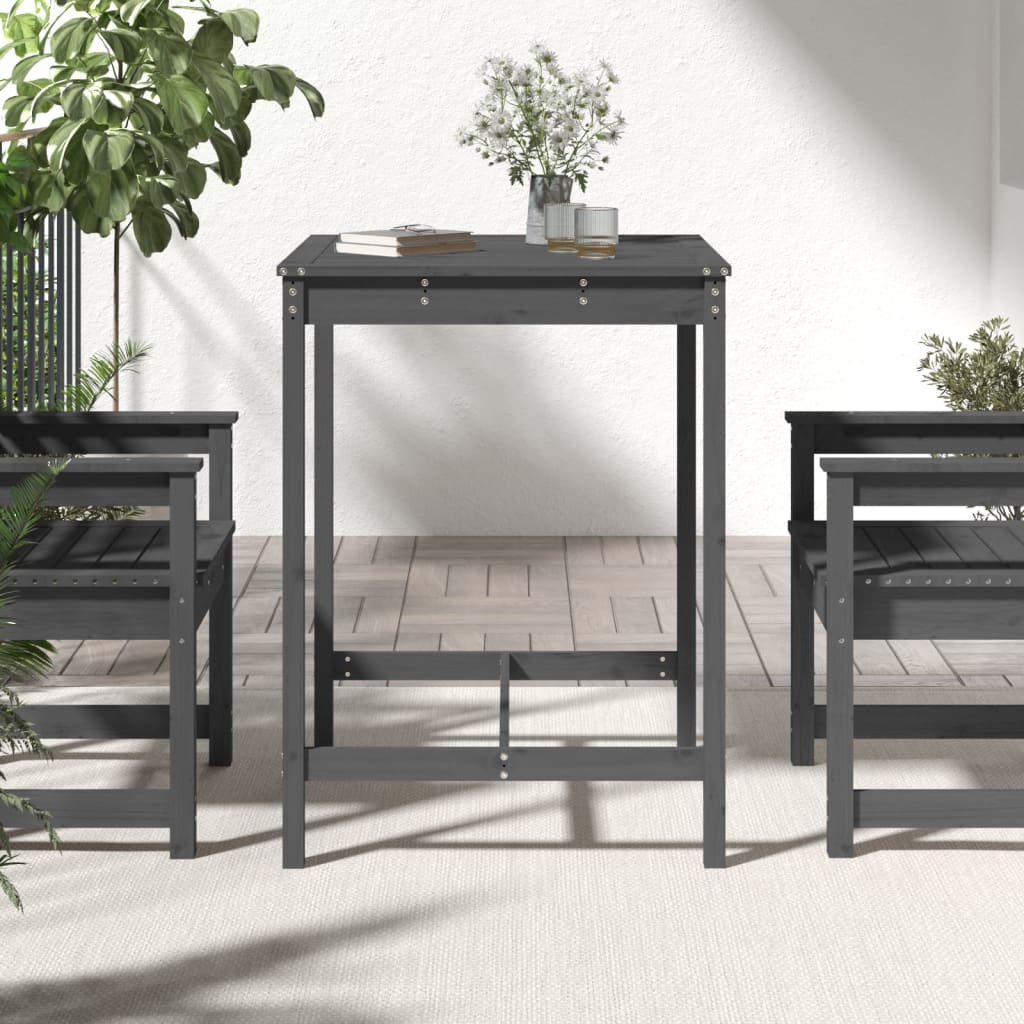 Vrtni stol sivi 82,5x82,5x110 cm od masivne borovine