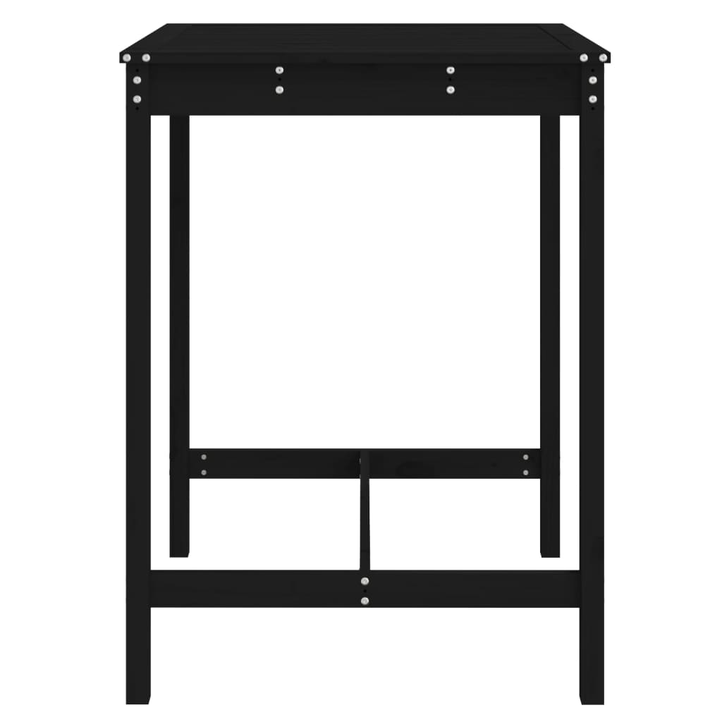 Vrtni stol crni 82,5x82,5x110 cm od masivne borovine