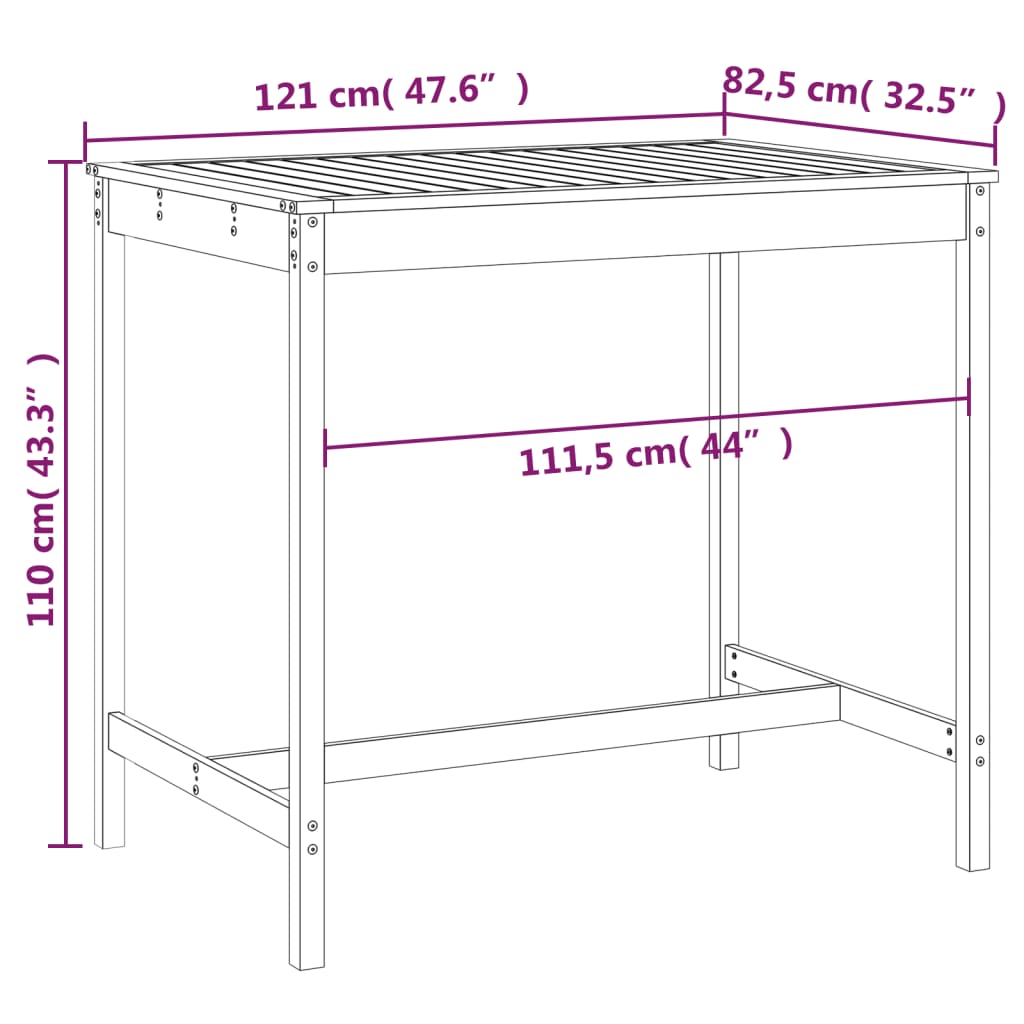Vrtni stol boja meda 121x82,5x110 cm od masivne borovine