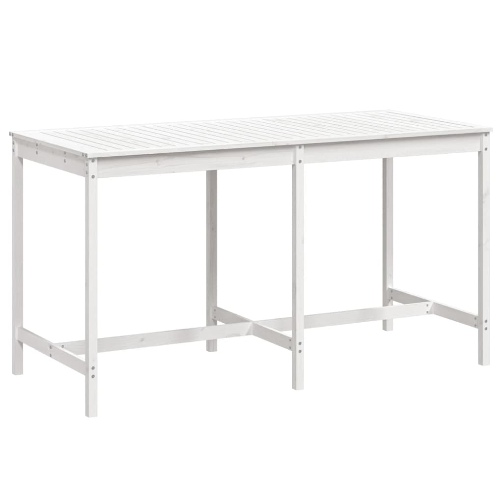 Vrtni stol bijeli 203,5 x 90 x 110 cm od masivne borovine