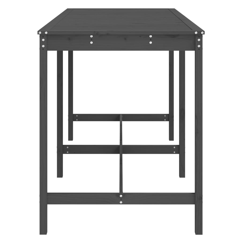 Vrtni stol sivi 203,5x90x110 cm od masivne borovine