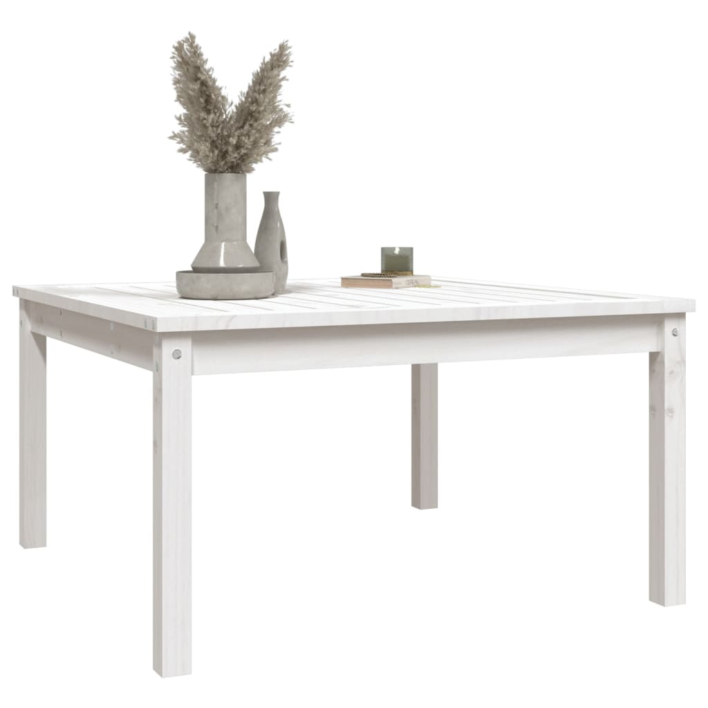 Vrtni stol bijeli 82,5 x 82,5 x 45 cm od masivne borovine