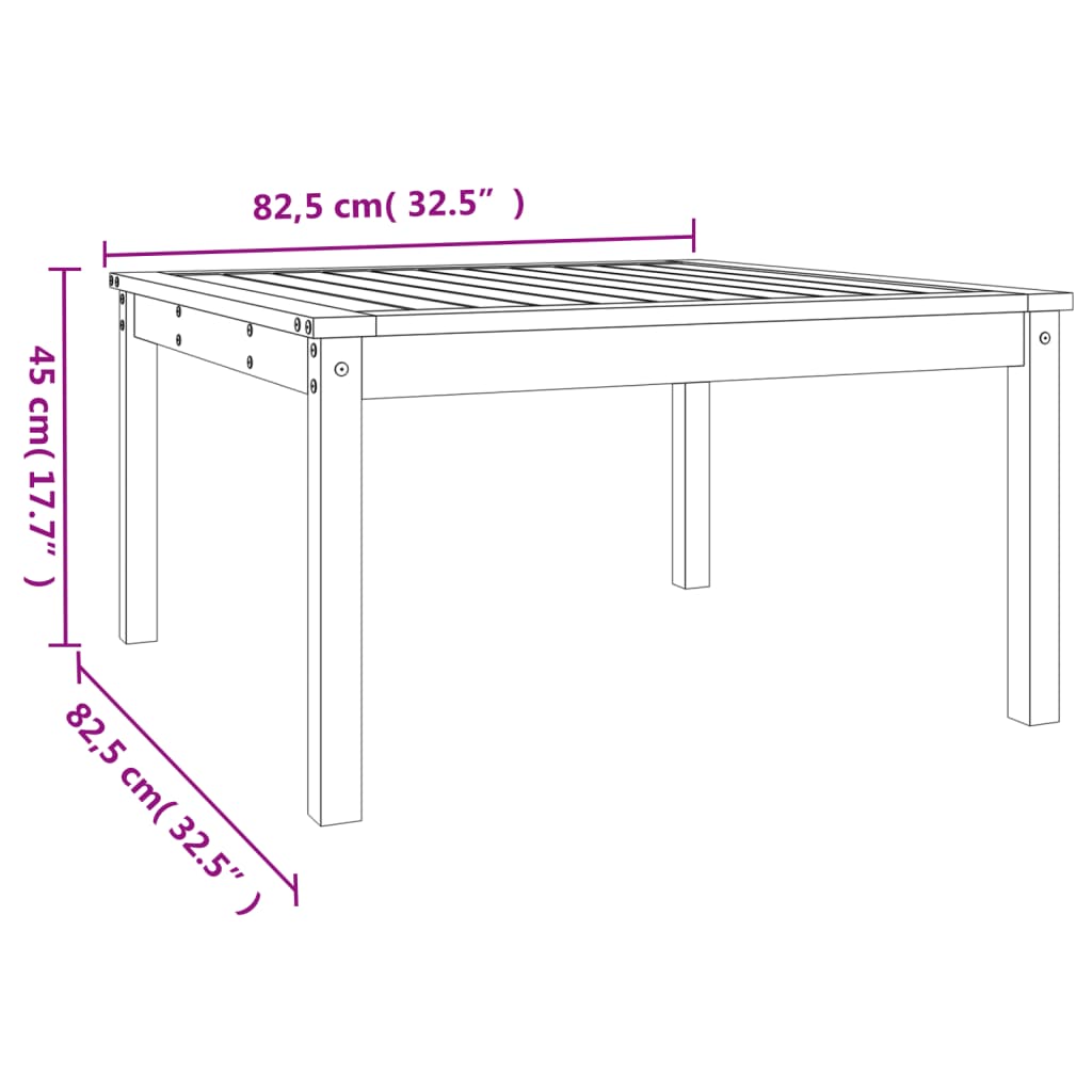 Vrtni stol bijeli 82,5 x 82,5 x 45 cm od masivne borovine