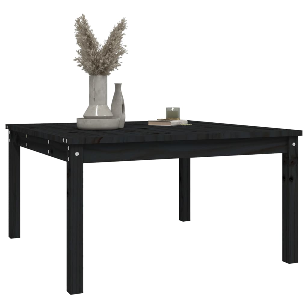 Vrtni stol crni 82,5 x 82,5 x 45 cm od masivne borovine